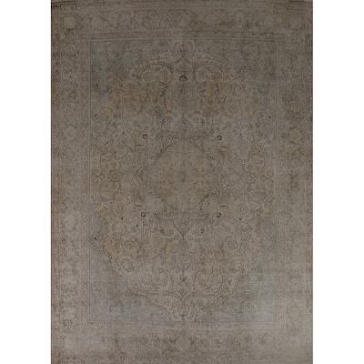 Floral Tabriz Persian Vintage Rug Handmade Bedroom Wool Carpet - 9'4" x 12'7"
