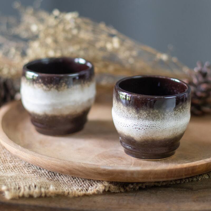 Novica Handmade Serene Flavors Ceramic Cups (Pair)
