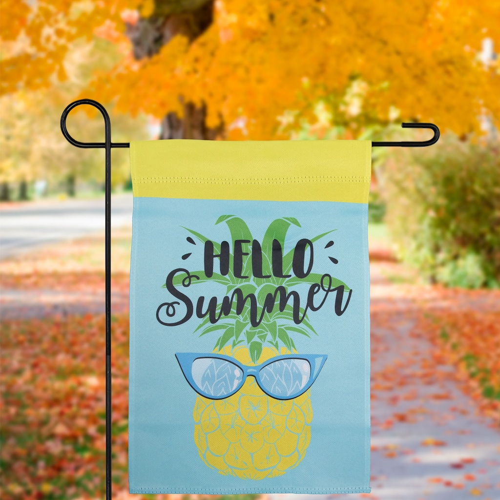 Hello Summer Pineapple Outdoor Garden Flag - 12.5" x 18"