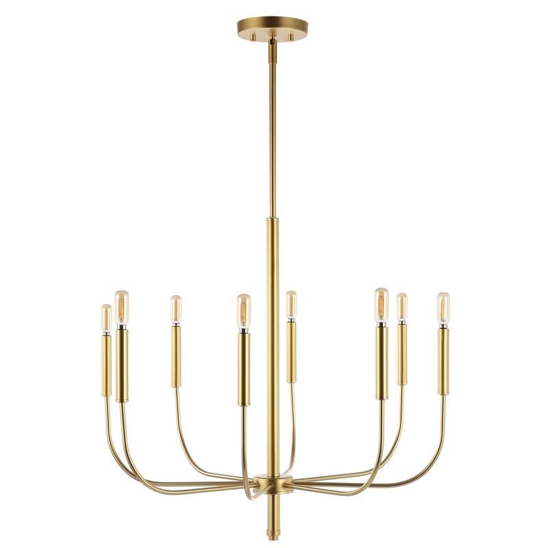 Collier 27.25" 8-Light Modern Mid-Century Iron LED Chandelier, by JONATHAN Y