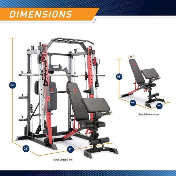 Marcy SM-7409 Smith Machine Cage Multi Purpose Home Gym Training