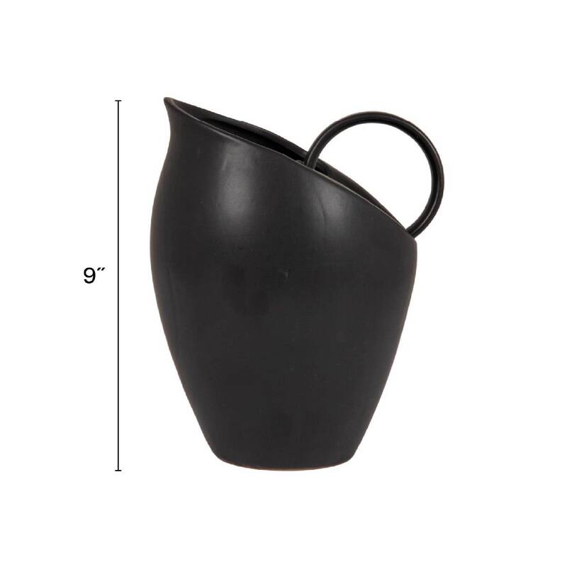 Textured Stoneware Pitcher in Reactive Glaze