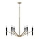 preview thumbnail 1 of 2, 33" W x 22.5" H 6-Light Chandelier in Aged Brass and Black - 33"W x 22.75"H 33"W x 22.75"H - Aged Brass and Black