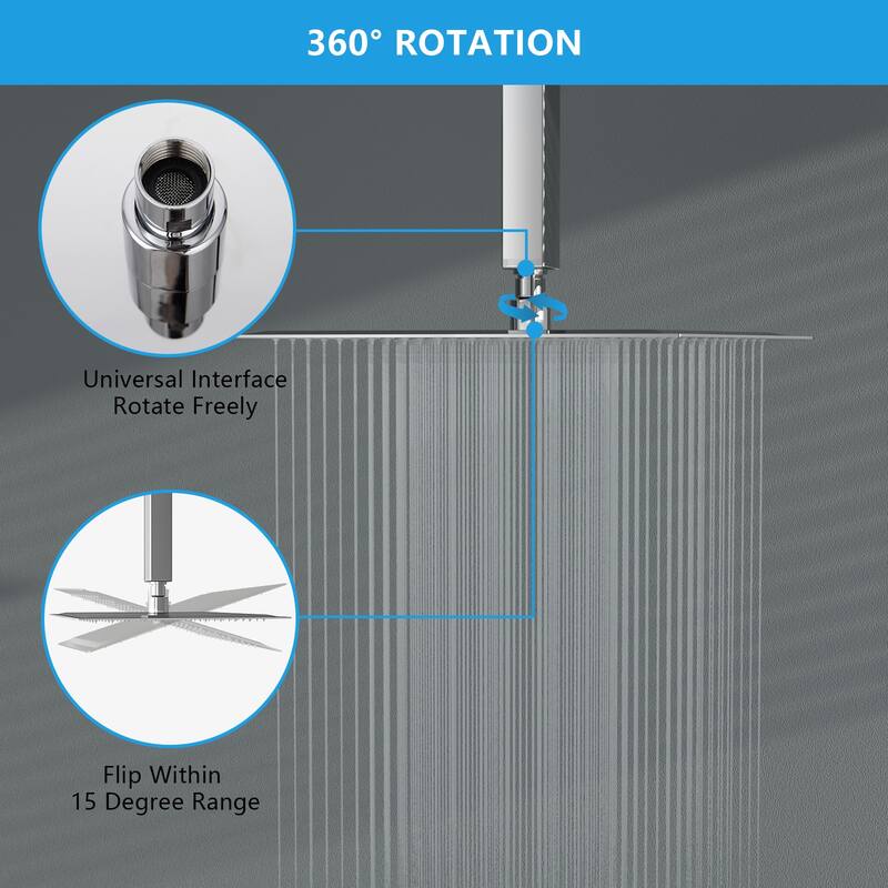 Topcraft 16-Inch Rainfall Shower Head - 16*16