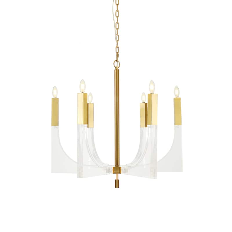 Pasargad Home Omeara Candle Style Chandelier Light, Brass - Lamp H 64.96" D31.50"