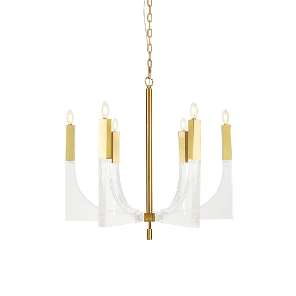 Pasargad Home Omeara Candle Style Chandelier Light, Brass - Lamp H 64.96" D31.50"