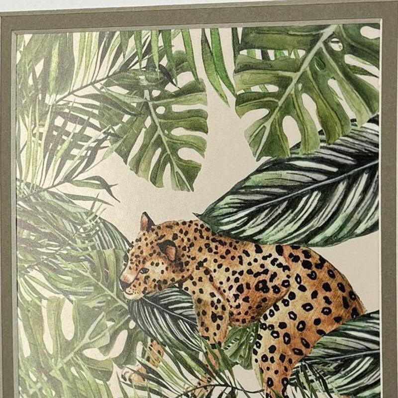 HomeRoots Set Of Two Jungle Hangout Distressed White Framed Wall Art