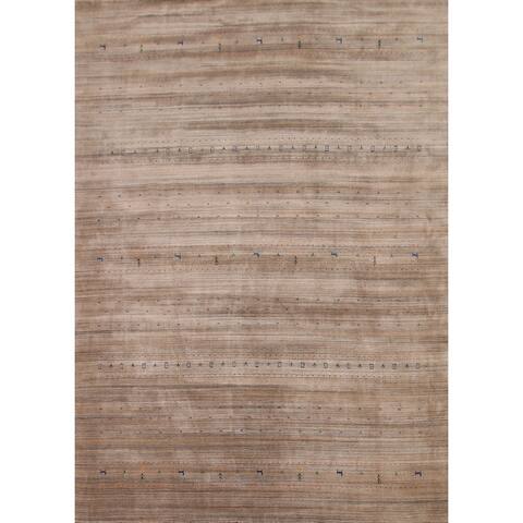 Tribal Gabbeh Area Rug Hand-knotted Wool Carpet - 9'7"x 11'9"
