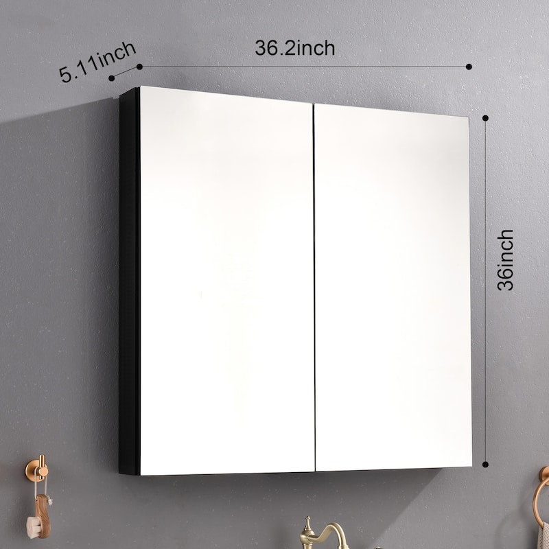Bathroom Medicine Cabinet with Mirror - 36x36
