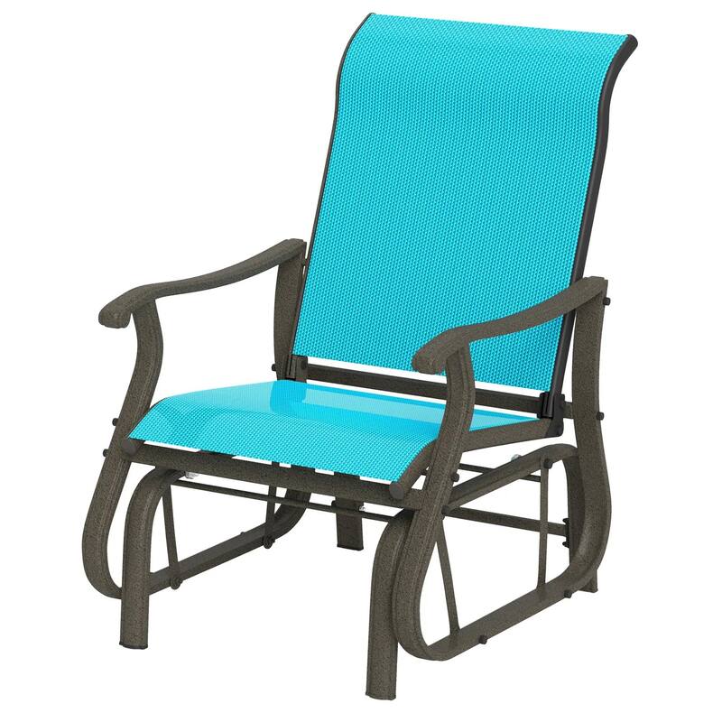 Outdoor Glider Chair Patio Glider Swing Chair with Mesh Seat for Porch