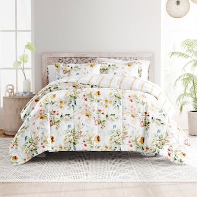 Becky Cameron Chintz Floral Pattern Reversible Comforter Set