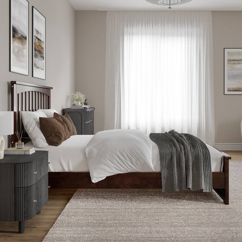 Becket Solid Wood Low Profile Platform Bed with Matching Footboard