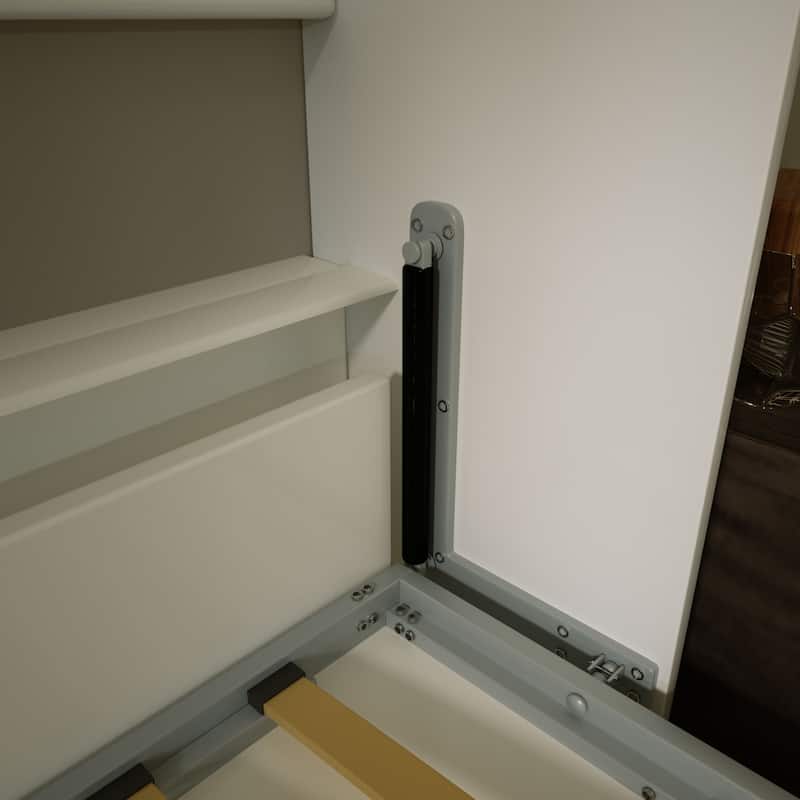 Modern Horizontal Twin Murphy Bed with Shelf Storage