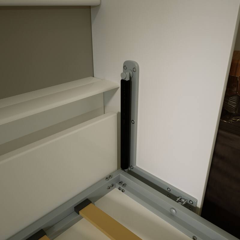 Morden Full Size Murphy Bed with Shelf and Drawers