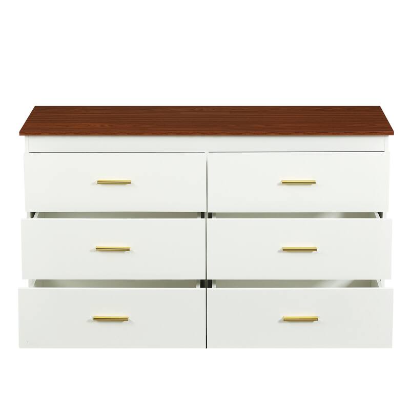 Spray-painted Solid Wood Dresser Cabinet with 5 Drawers