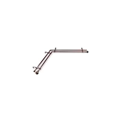 Corner Window Curtain Rod Double Rod Adjustable Cocoa 28-48" - M