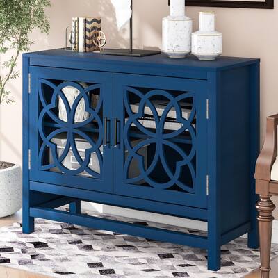 Vintage Wood Storage Cabinet for Entryway Dining Room