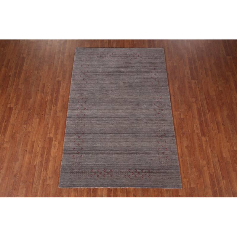 Gabbeh Indian Area Rug Handmade Wool Carpet - 5'2"x 7'10"