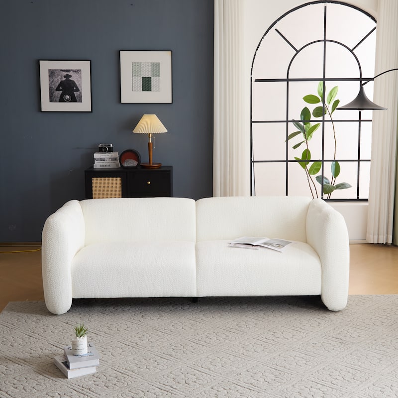 Christopher Knight Home - Tonson 83" 3-Seater Wave Design Sofa - WHITE