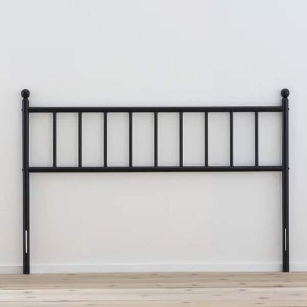 slide 2 of 4, Traditional Farmhouse Headboard in Matte Black Metal Finish Queen