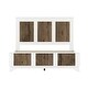 preview thumbnail 3 of 8, Farmhouse Queen Size Wooden Platform Bed with Wooden Strip Decoration