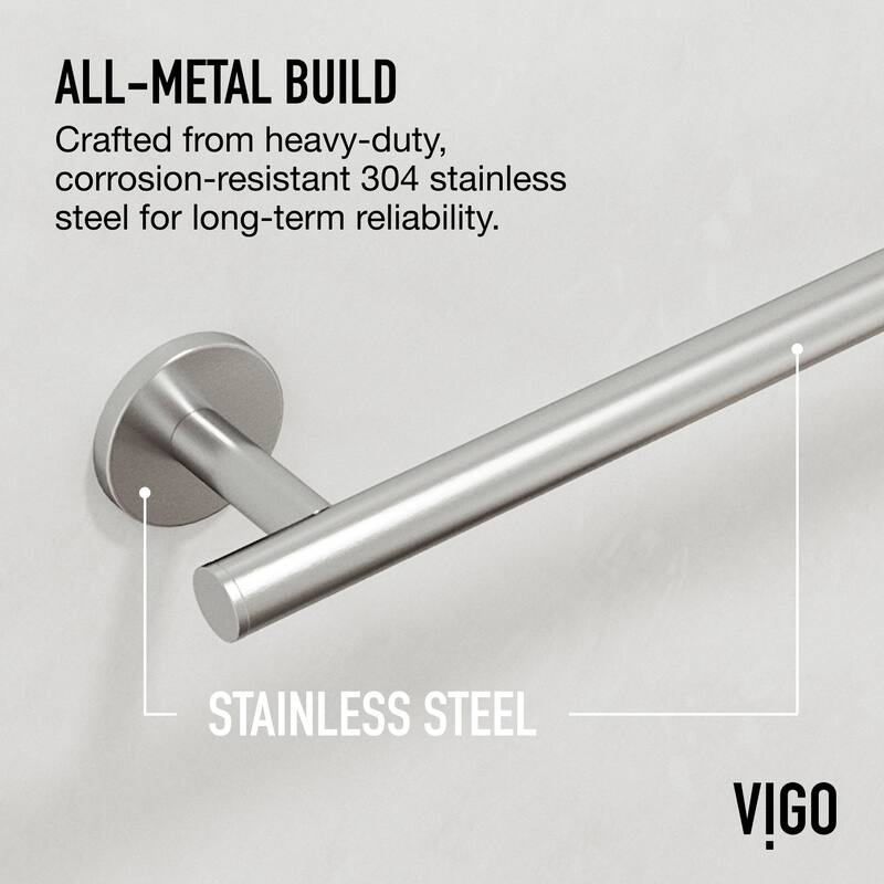 VIGO Elan 4-Piece Bathroom Hardware Accessory Set with 24 in. Towel Bar, Toilet Paper Holder, Hand Towel Holder, Hook