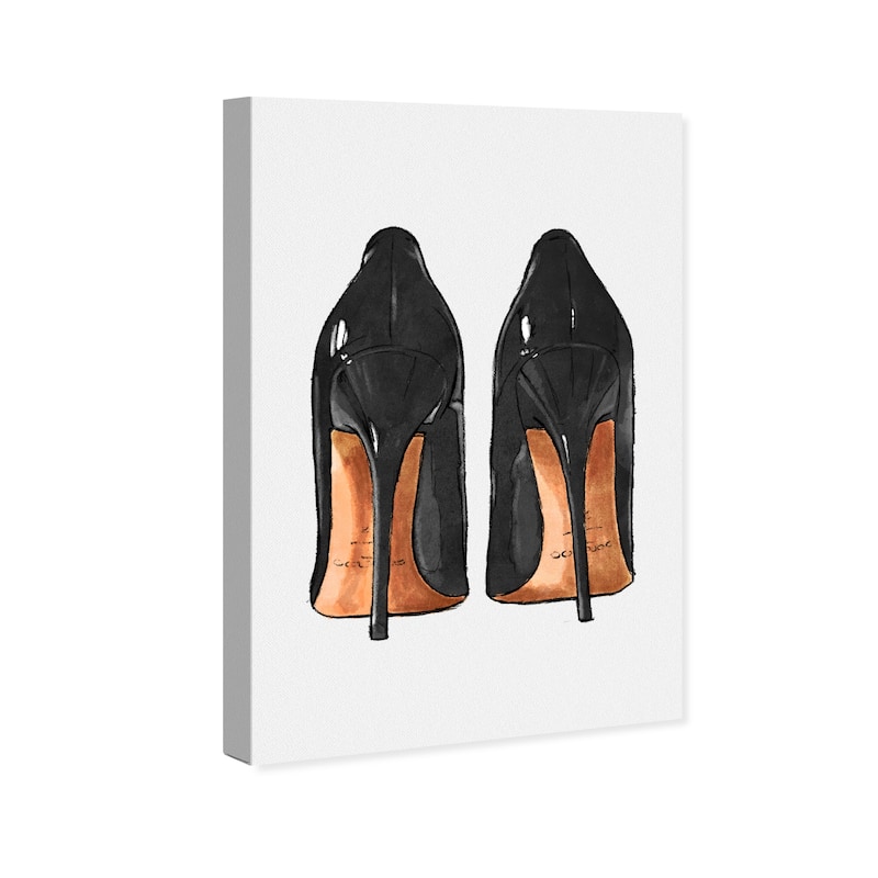 Wynwood Studio Canvas Fashion and Glam Jeweled Night Shoes Black and Glam Wall Art Canvas Print