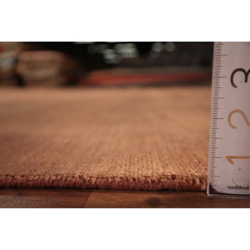 Gabbeh Modern Area Rug Handmade Brown Wool Carpet - 6'8" x 9'8"