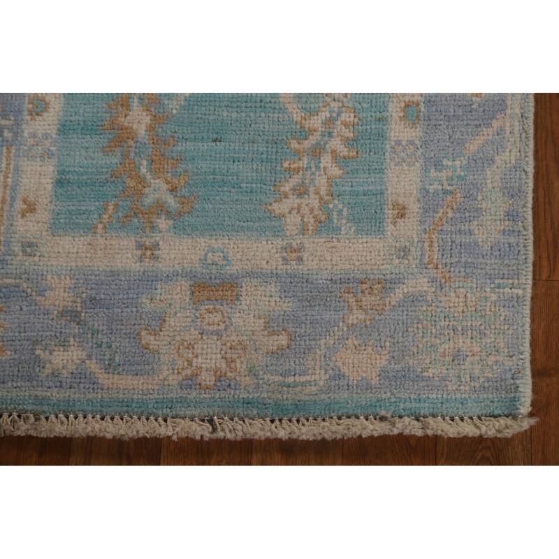 Traditional Oushak Turkish Oriental Rug Wool Hand-knotted Foyer Carpet - 2'0" x 4'0"