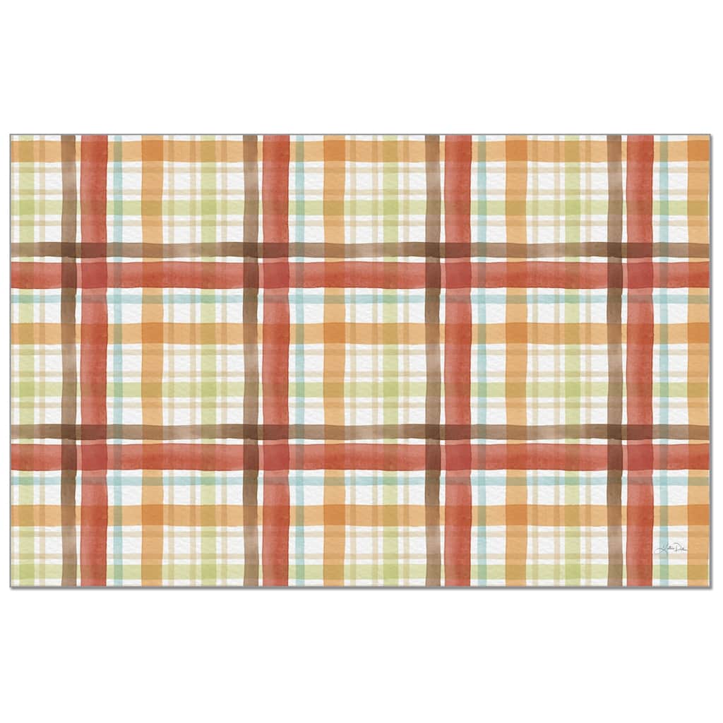 Autumn Plaid 24 Sheet Reusable Premium Paper Stock Placemats in Resealable Storage Bag Made in The USA 17" x 11"