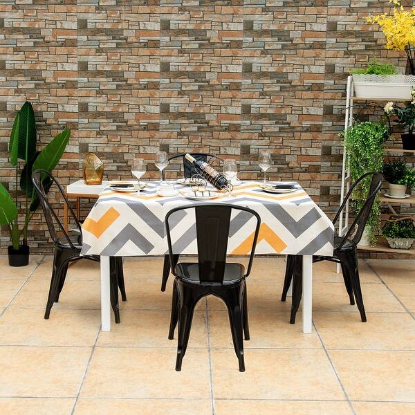 Shop Costway Set Of 4 Distressed Style Dining Side Chair Stackable