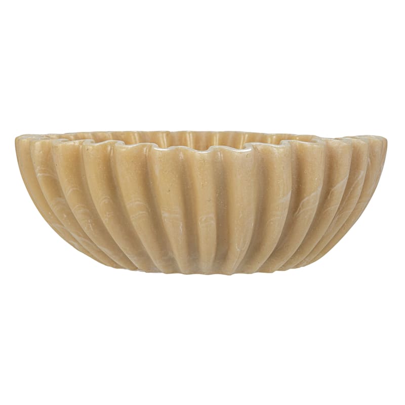 Resin Fluted Bowl - 7.9"L x 7.9"W x 2.8"H