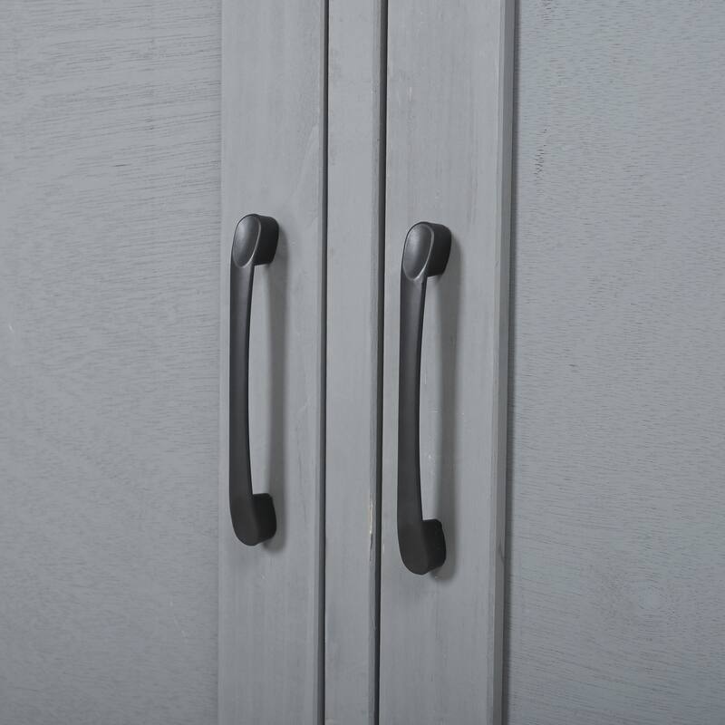 Portable Foldable Outdoor Kitchen Cart with Storage Cabinet and Lockable Wheels