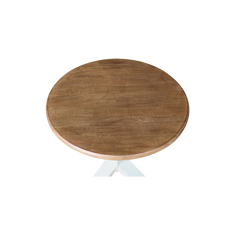 30 in Solid Wood Round Top Pedestal Dining Table