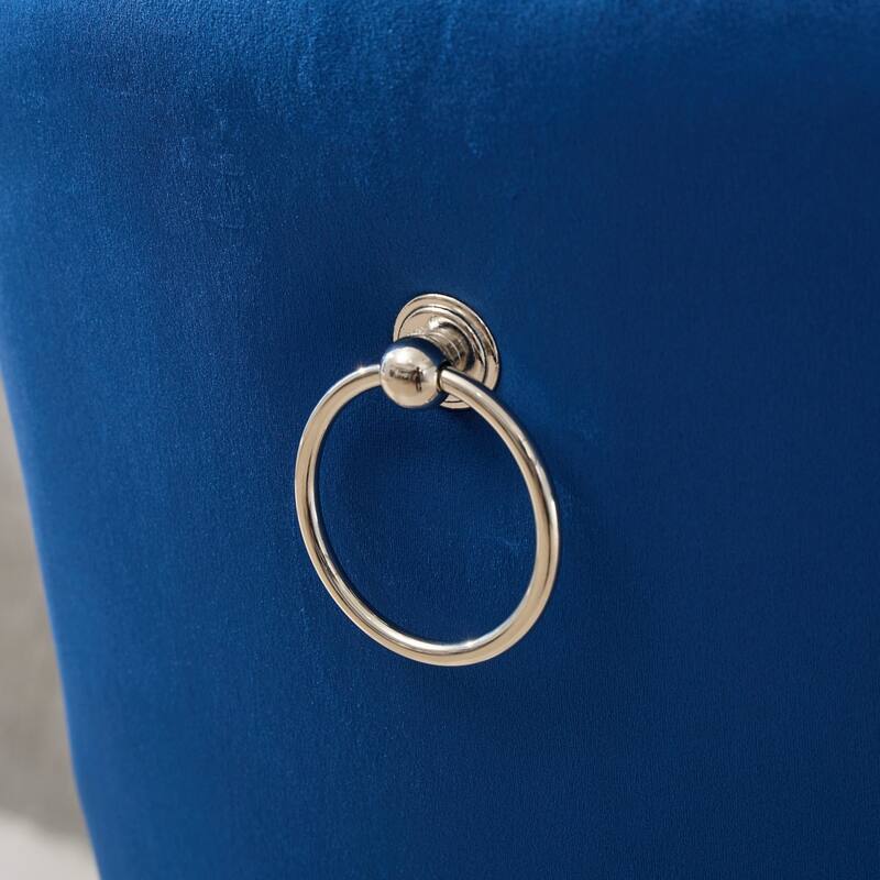 GDF Studio - Modern Adjustable Swivel Velvet Barstools with Chrome Base, Tufted Buttons & Diamond Pleating (Set of 2)