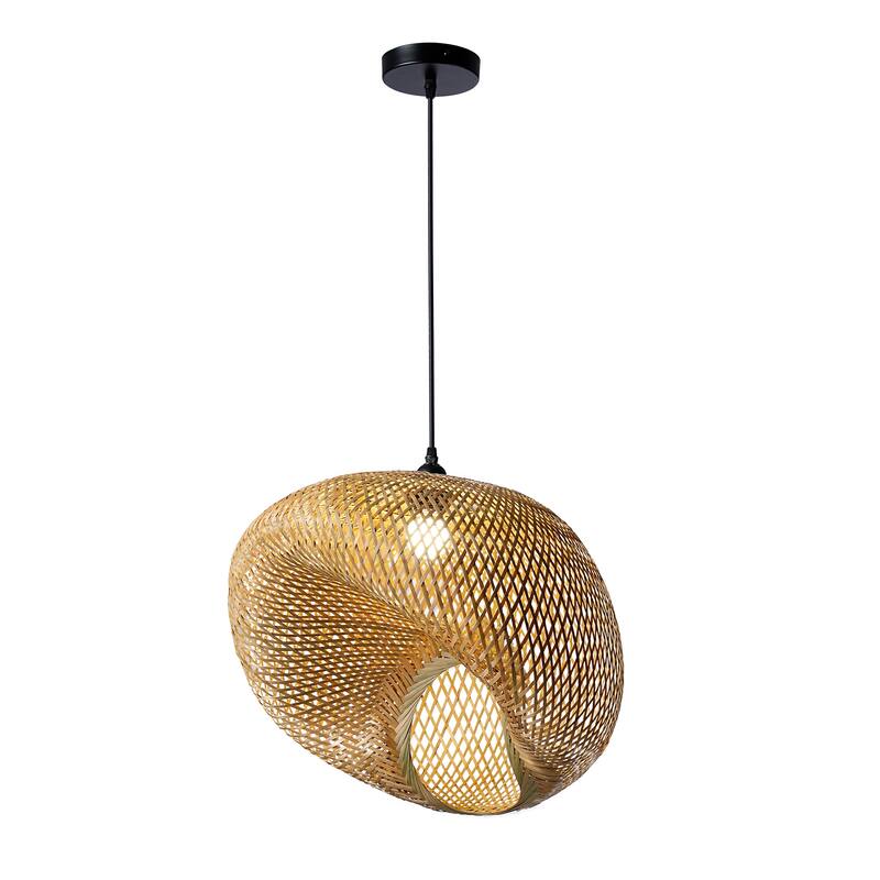 EcoChic Bamboo Weave Creations/Woven Lighting/Rattan/Natural/Wicker Handmade/Cane ceiling Light