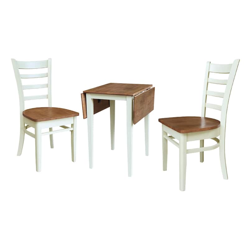 Small Dual Drop Leaf Table with Two Chairs - 3 Piece Set