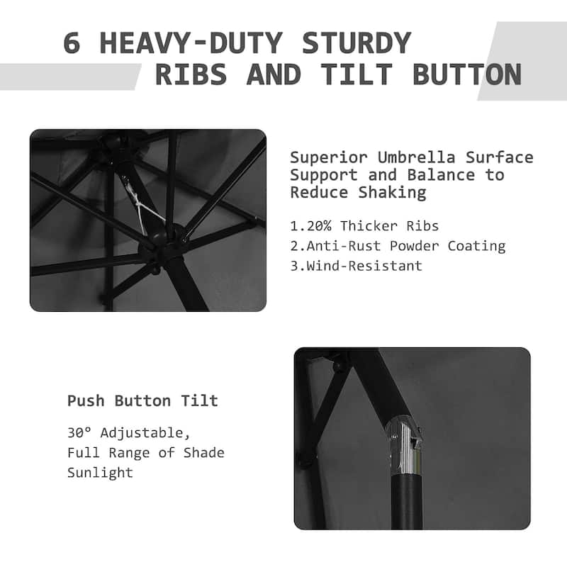 Autlaycil 7.5FT Patio Umbrella with Tilt and Crank