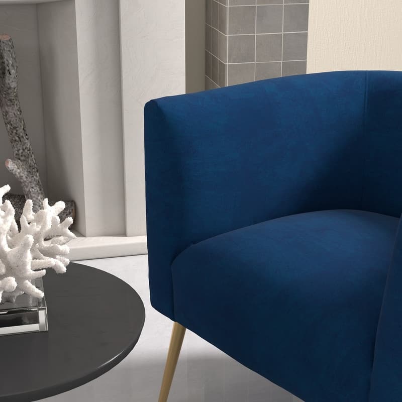 SEYNAR Mid-Century Modern Velvet Round Accent Chair for Living Room