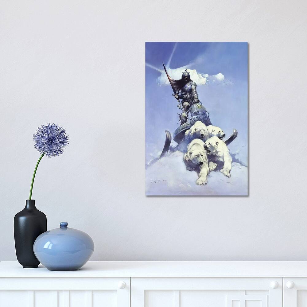 iCanvas "Silver Warrior" by Frank Frazetta Canvas Print