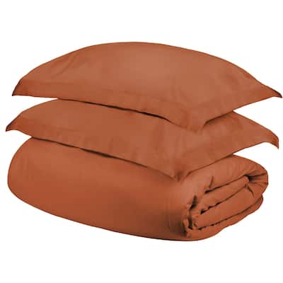 HomeRoots Pumpkin King Cotton Blend 300 Thread Count Washable Duvet Cover Set