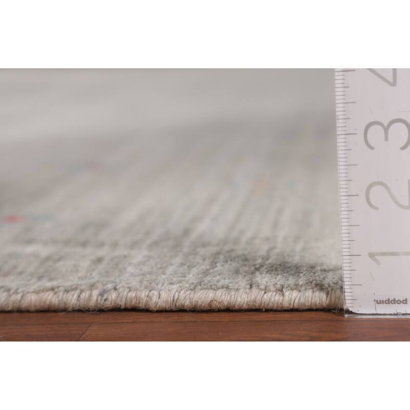 Beige Tribal Gabbeh Oriental Area Rug Handmade Wool Carpet - 7'11" x 9'8"