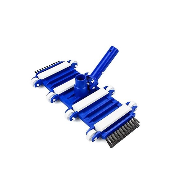 15" Classic Flexible Weighted In-Ground Swimming Pool Vacuum Head on Wheels with Side Brushes - Blue