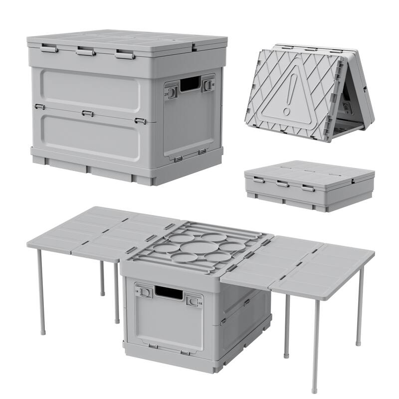 Folding Plastic Storage Box Stackable Side Opening Collapsible Storage Bins