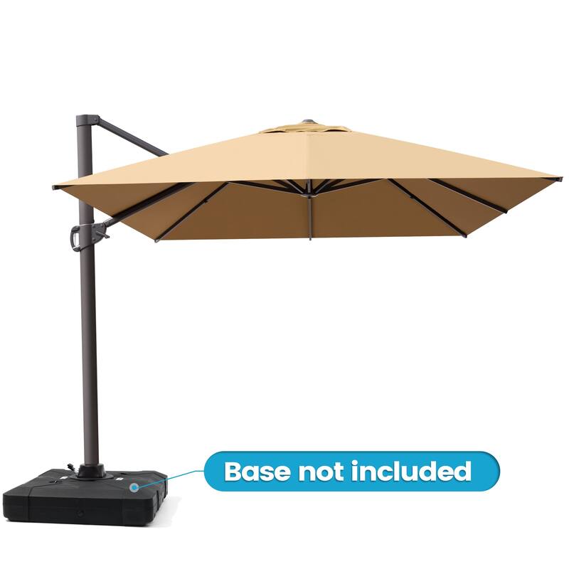 10 x 13 FT Luxury Aluminum Outdoor Shade Canopy Patio Cantilever Offset Umbrella with 360-degree Rotation