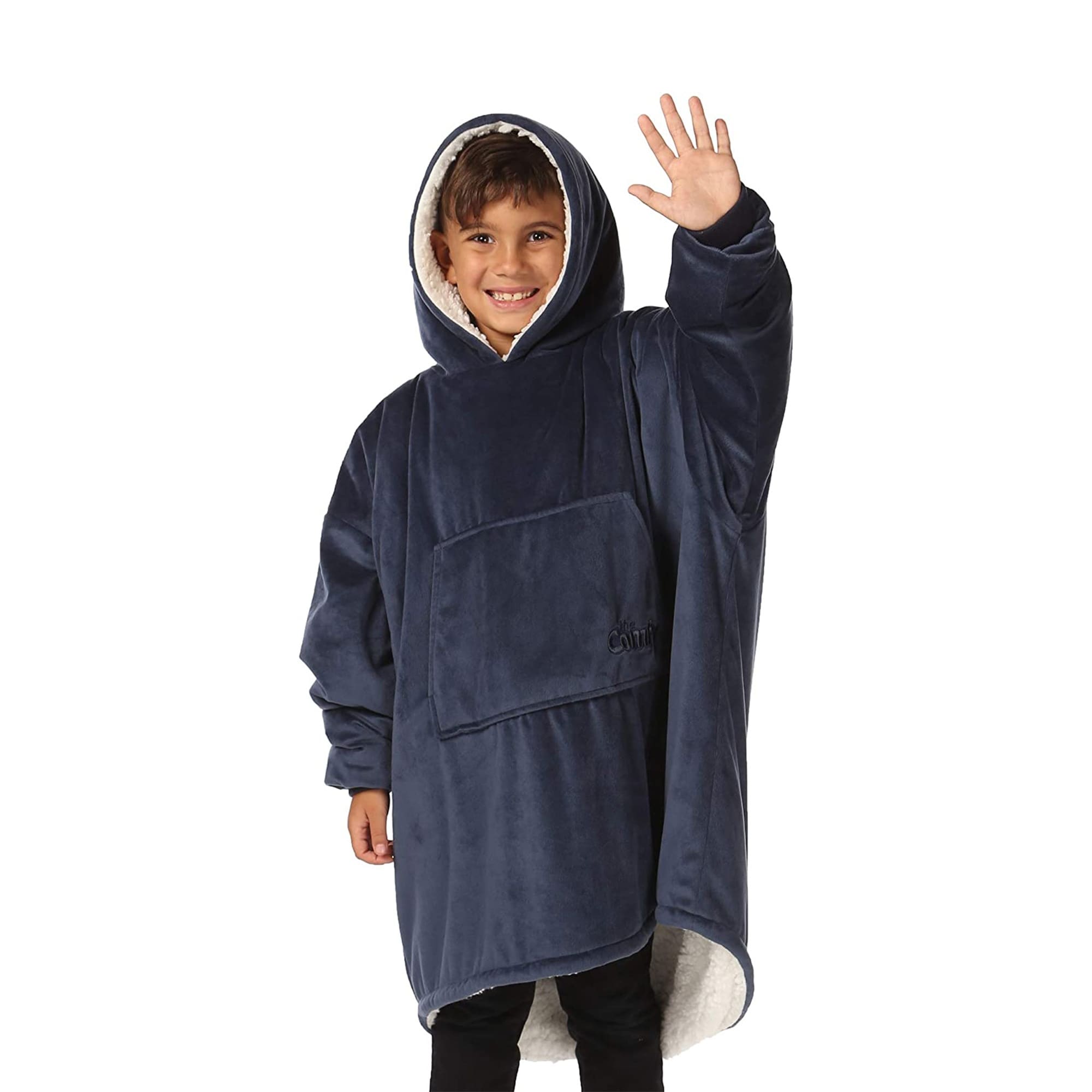 The Comfy Original Jr Kids Oversized Microfiber Sherpa Wearable Blanket Blue Bed Bath Beyond 37060066
