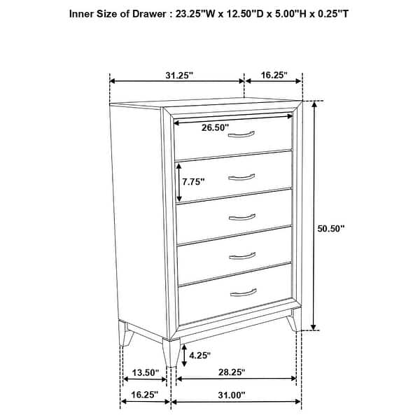 dimension image slide 16 of 47, Watson Transitional Panel Grey Oak Bedroom Set