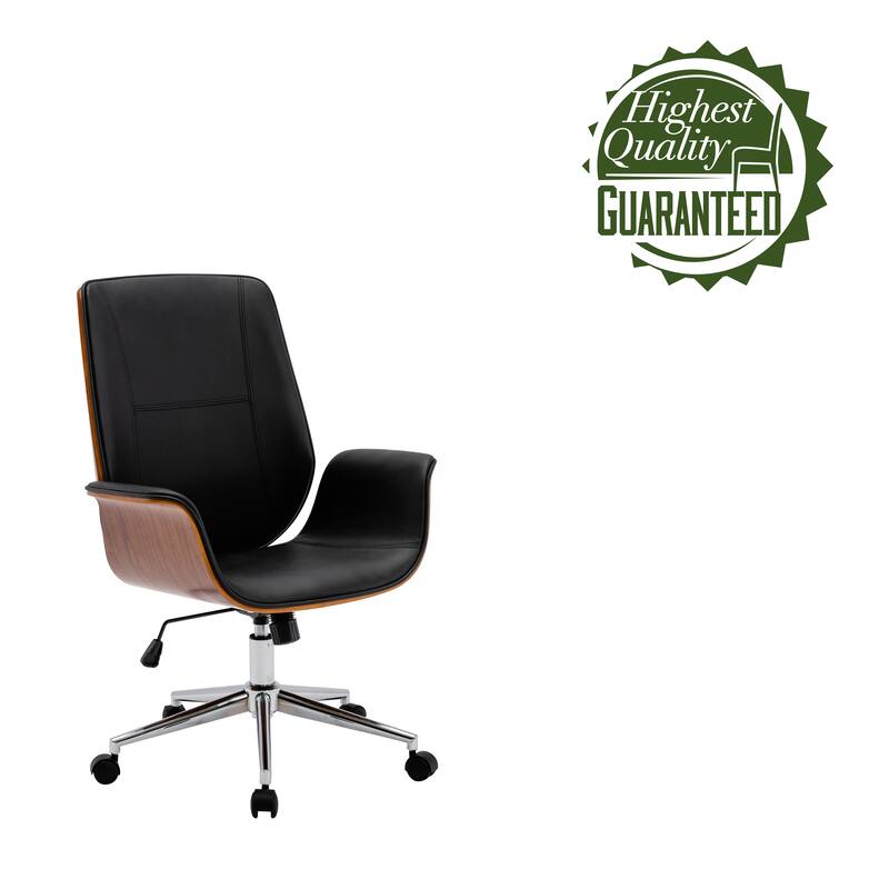 Porthos Home Nole Office Chair, PU Leather, Height Adjustable Seat