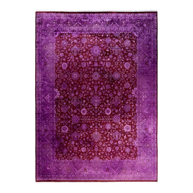 Fine Vibrance One-of-a-Kind Hand-Knotted Area Rug - Red, 9' 2" x 12' 5" - 9' 2" x 12' 5"
