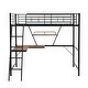 preview thumbnail 8 of 15, Twin Size Metal Loft Bed with L-Shaped Desk & Shelf & Full-Length Guardrail & Ladders